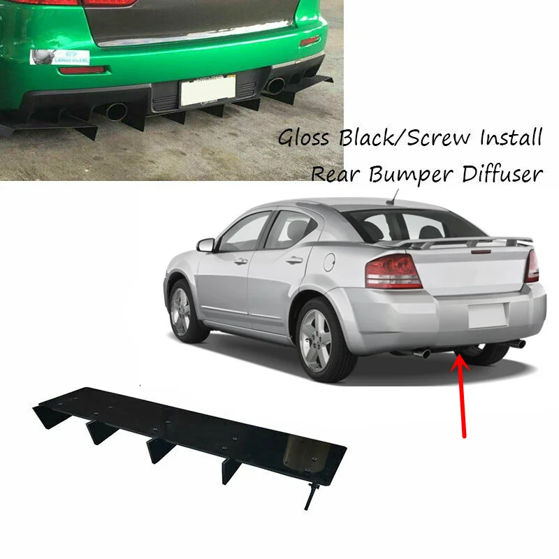 Fit For Dodge Avenger 08-14 Saloon High Quality UV Coating Acrylic Black Rear Bumper Lip Trunk Spoiler Diffuser Protector | Автомобили и
