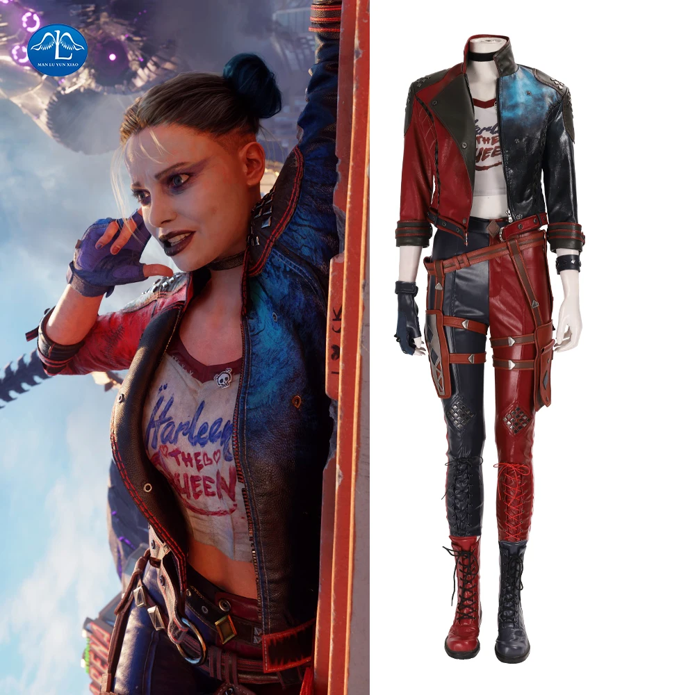 

DC Game Suicide Squad Kill the Justice League Cosplay Harley Quinn Costume Halloween Adult Women Fancy Outfit Joker Suit