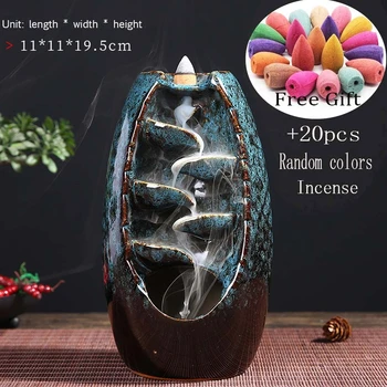 

Mountain River Handicraft Incense Holder Ceramic Backflow Waterfall Smoke Incense Burner Censer Holder Christmas Gift Home Decor