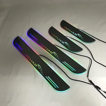 

RQXR led moving door scuff for jaguar xf xj dynamic door sill plate flat lining overlays rgb flowing light