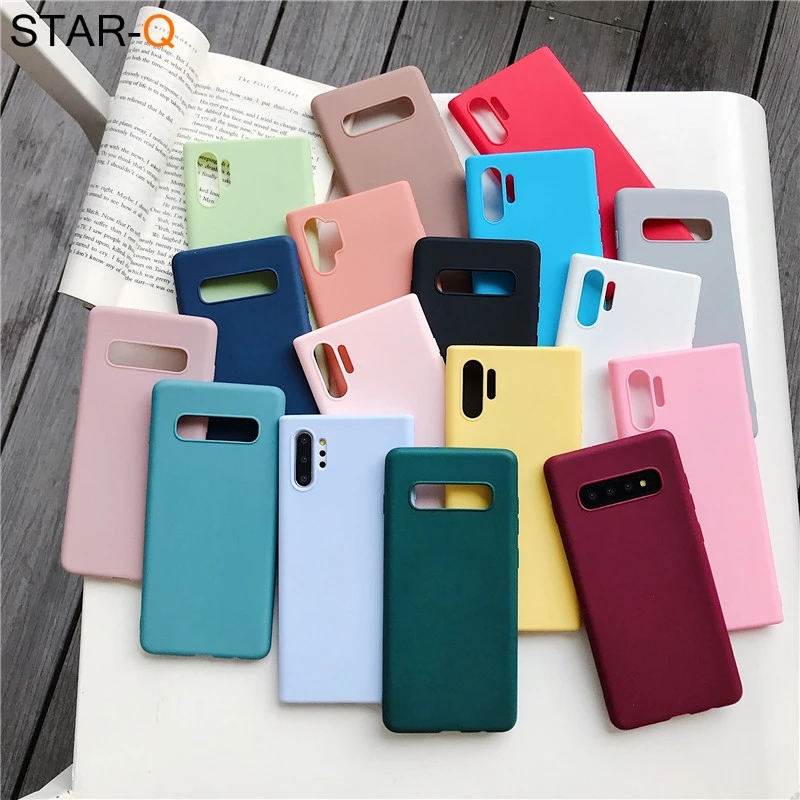 Red Galaxy s10 Case Samsung s20 Plus Note 10 Plus Case Galaxy s8 s20 Ultra Plus s10e Silicone Matte Pastel Solid Cell Phone Case Cover