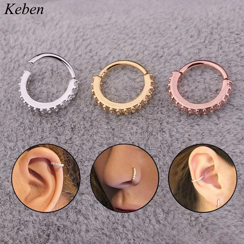 

6mm And 8mm 3 Colors Inlay Crystal Colorful Ear Bone Hoop Earrings Ladies Women Charm Rhinestone Accessories Jewelry Gift