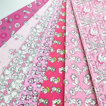 

Girl cat print 1 sheet 20*33CM A4 cartoon Faux Snythetic leather sheet viny fabric BHY977