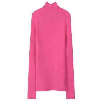 

2020 Solid Simple Autumn Long Sleeve Turtleneck Knitted Pullover Women Slim Winter Sweater Ladies Jumpers Female Tops Bodycon