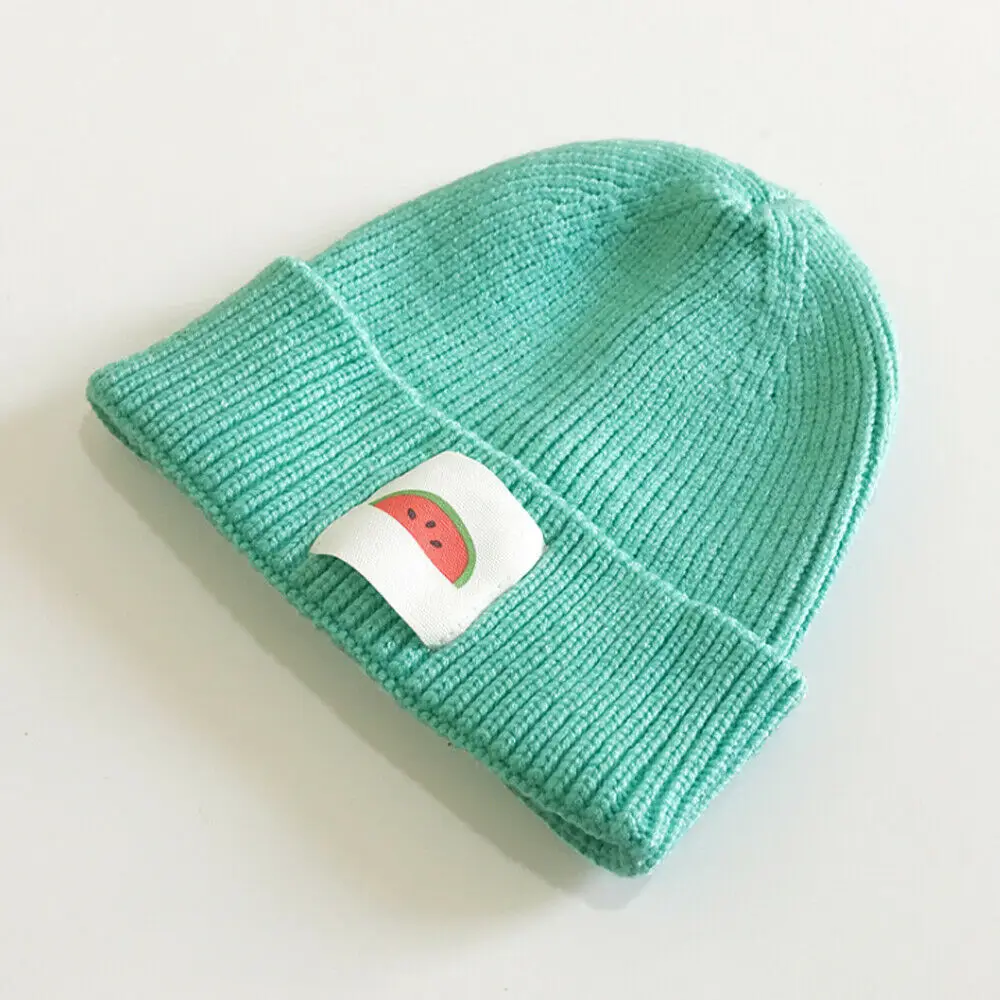 Новое поступление, модная детская шапка для девочек, зимняя детская шапка для мальчиков, теплые вязаные шапки для девочек - Цвет: Lake Blue