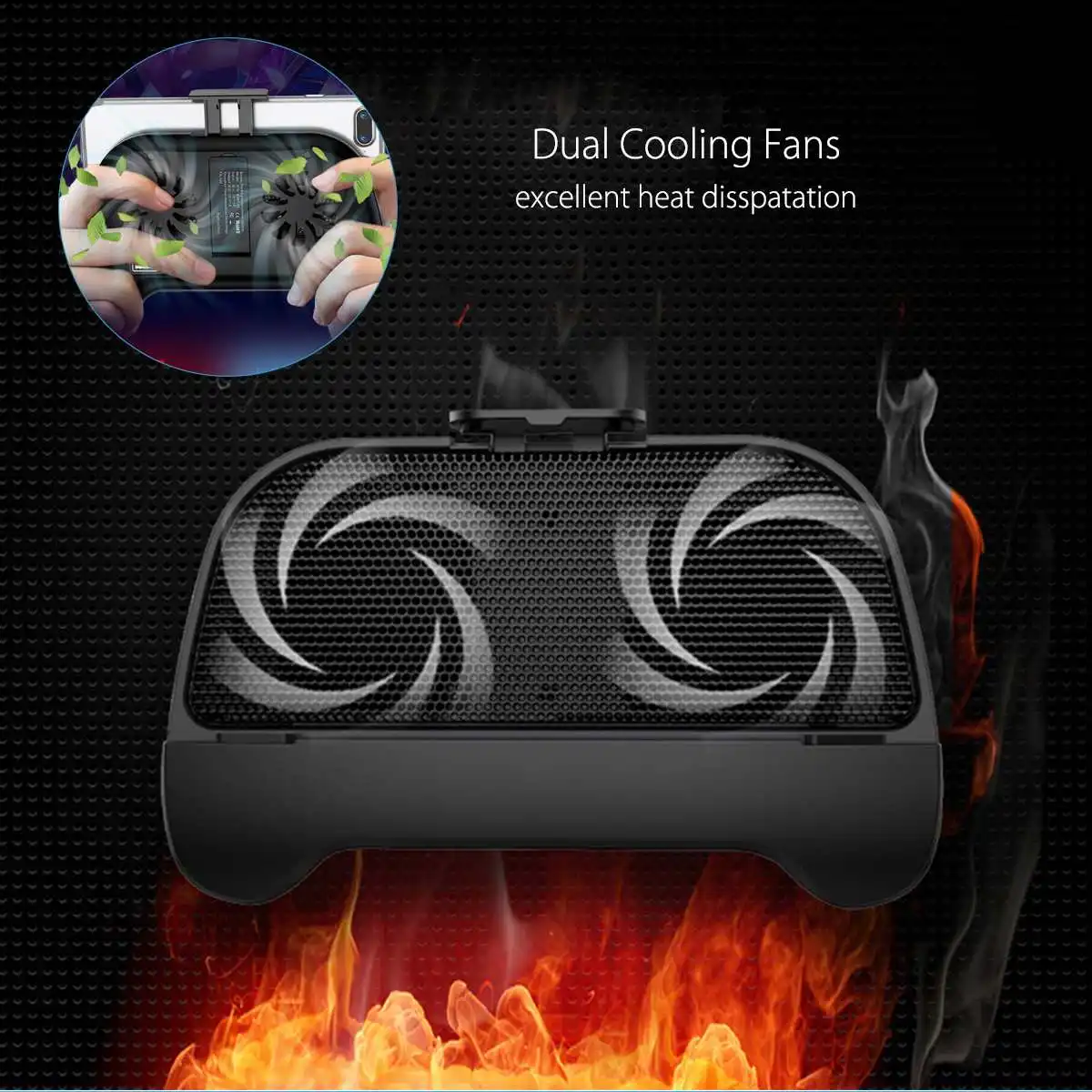  4 in 1 Phone Gamepad Game Handle Joystick Smartphone Holder 2 Cooling Fan 2000 mAh Bank For PUBG