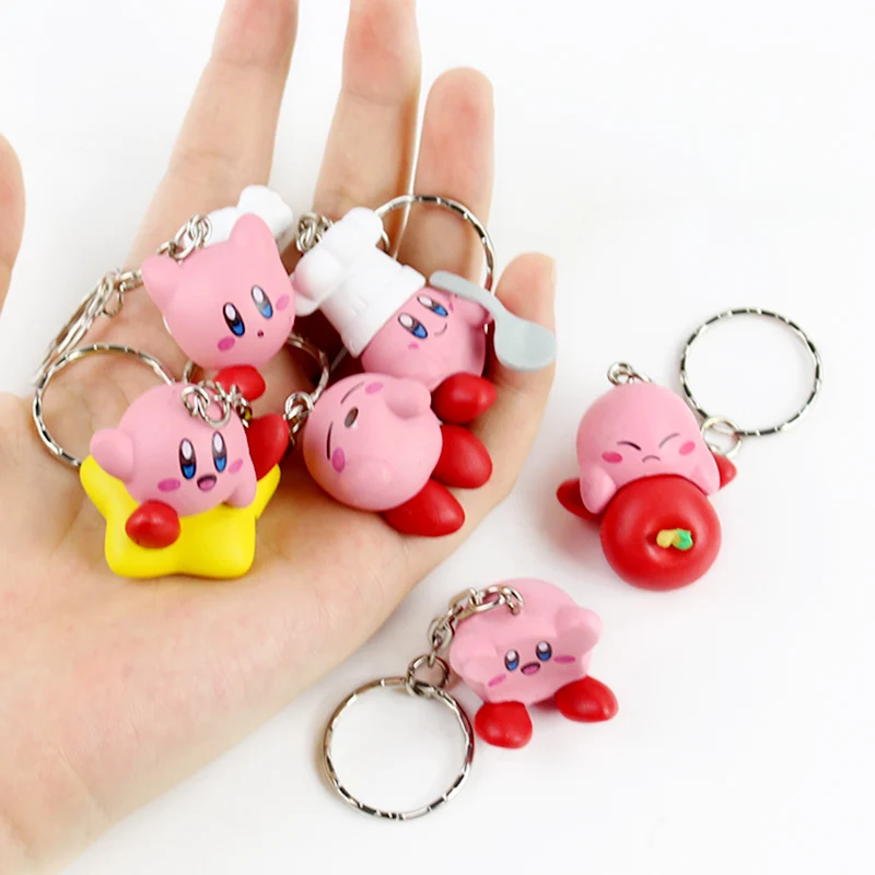 6 шт./компл. 4 см Kirby Popopo мини-фигурки из ПВХ игрушки с брелками подвески