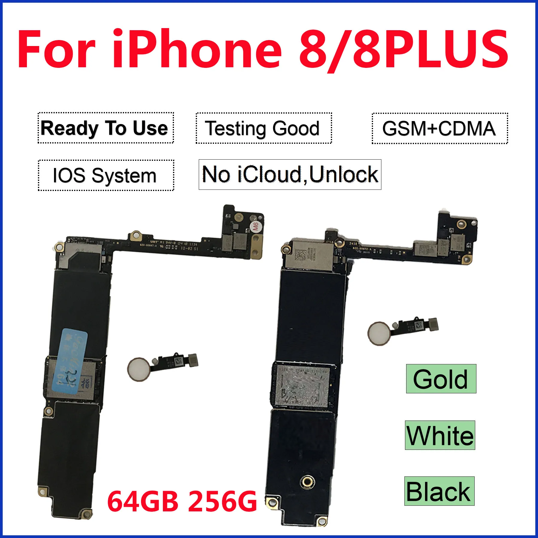 Оригинальная материнская плата для iphone 8/8 Plus с Touch ID разблокированная логическая