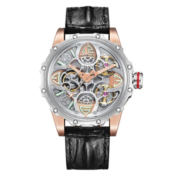 

Huboler Automatic mechanical Skeleton stainless steel Waterproof men's watch