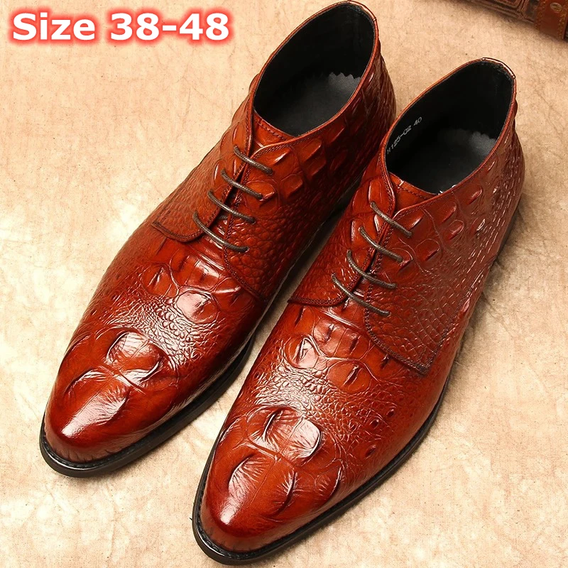 Мужские Ботильоны удобные ботинки челси из искусственной кожи водонепроницаемые Модные мужские ботинки Большие размеры 39-48