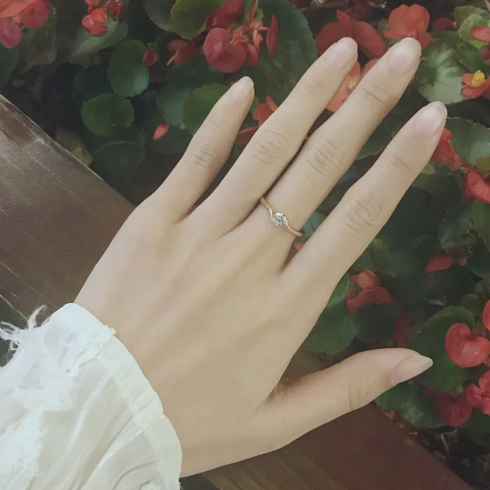 Double Fair Cubic Zirconia Engagement Wedding Rings For Women Crystal Solitaire Women's Marriage Promise Ring