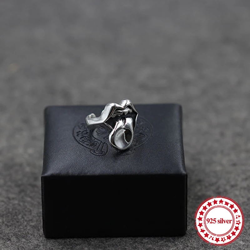 

s925 sterling silver men's ring jewelry vintage personality unique hip-hop punk style couple open ring send lover's gift