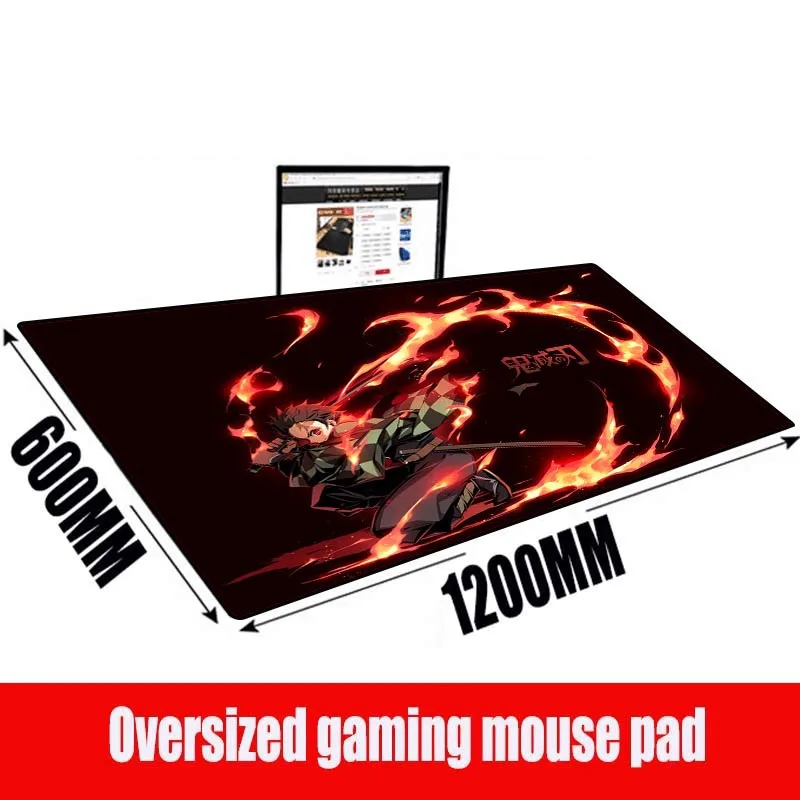 

MRGBEST Extra Large Gaming Mouse Pad XXL Gamer Computer Big Keyboard Mouse Mat Locking Edge Anime Demon Slayer Kimetsu No Yaiba