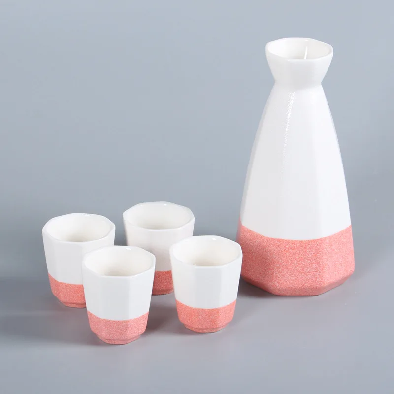 Произведения искусства 285 мл Sakeware Керамика плоская фляжка 35 чашка 1Pot 4Cup комплект