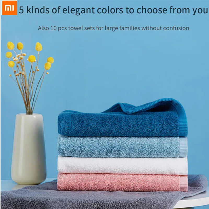 

New XIAOMI Mijia 32 x 70cm Towel 100% Cotton 5 Colors Strong Water Absorption Bath Soft and Comfortable Beach Face Hand Towels
