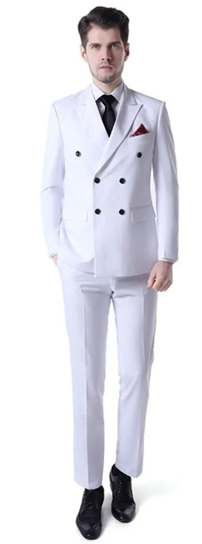 

Hot Cheap 2020 (Jacket+Pants+tie) 2 Pieces Men Suits White Best Men Suits Single Breasted Wedding Suit Groom Tuxedos