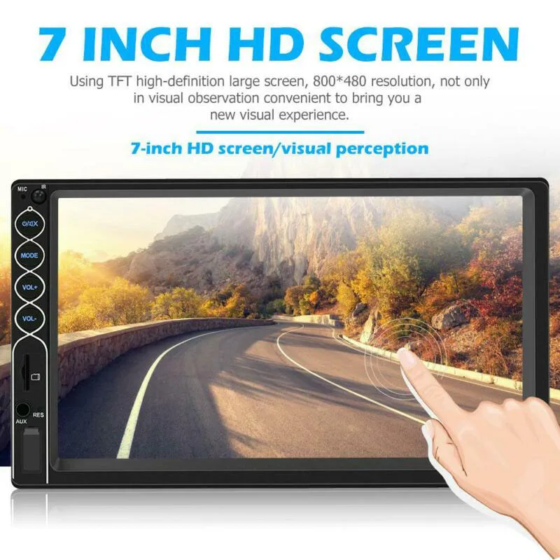 Автомагнитола HD " сенсорный экран стерео Bluetooth 12 В 2 Din FM ISO мощность Aux вход Авто MP5 плеер SD USB