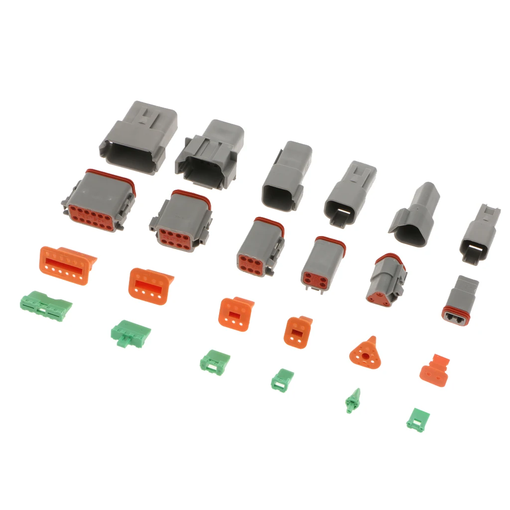 Deutsch 2，3，4，6，8，12 Pin Connector Kit with Housing, Pins & Seals Crimp Style Terminals, 22-16 Gauge