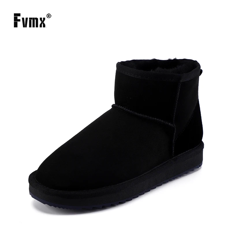 Классические женские замшевые ботильоны FVMX из овечьей кожи и шерсти с меховой