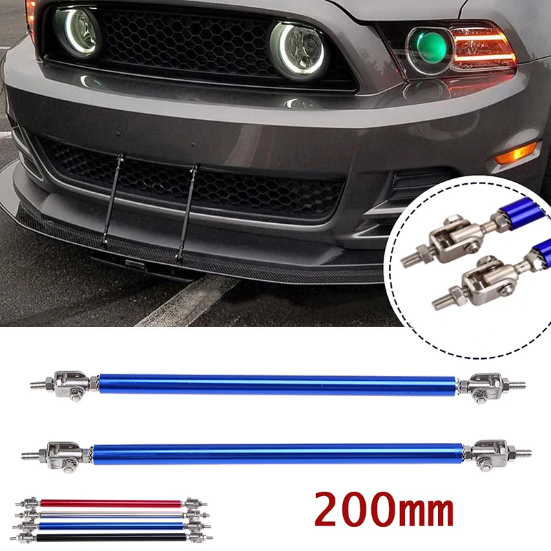 Car Bumper Spoiler,Bumper Lip,Bumper Lip Decoration Universal Adjustable Racing Front Bumper Lip Splitter Rod Strut Tie Bar Support Kit