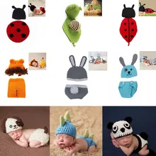 Ropa de ganchillo de 19 estilos para sesión de fotos de niños, accesorios de disfraces de punto para recién nacidos, animales bonitos