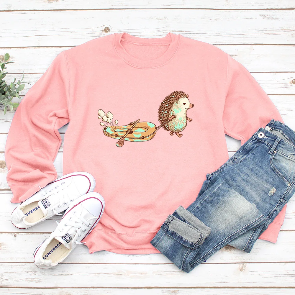 

2020 New Moon Planet Print Women Hoodie Long Sleeve Pullover Women's Sweatshirt Autumn O-NECK Clothes Women Hoodies Casual Tops