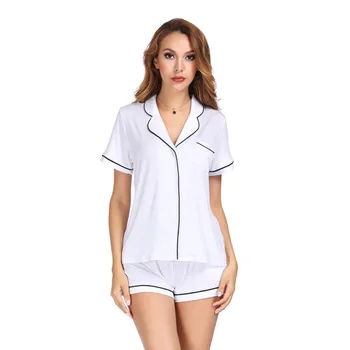 

Women Lingerie Sleepwear Split Back Modal Pajamas Set with Summer