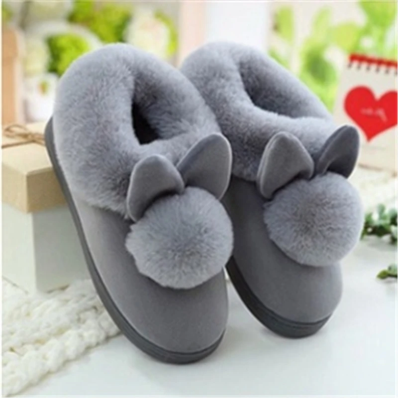 Warm Slippers Winter Women Home Slippers Soft Cartoon Indoor Non-slip House Slippers Girls Cute Shoes Footwear