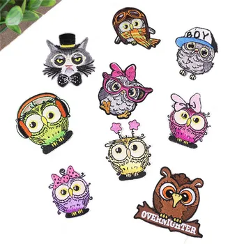 

New Arrival Animal Bird Parches Patch Clothing Embroidery Iron on Applique Cheap Owl Patches for Kids Bags Dress Clothes DIY