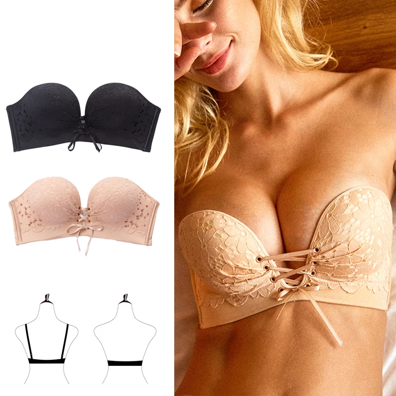 sujetador super push up sin tirantes