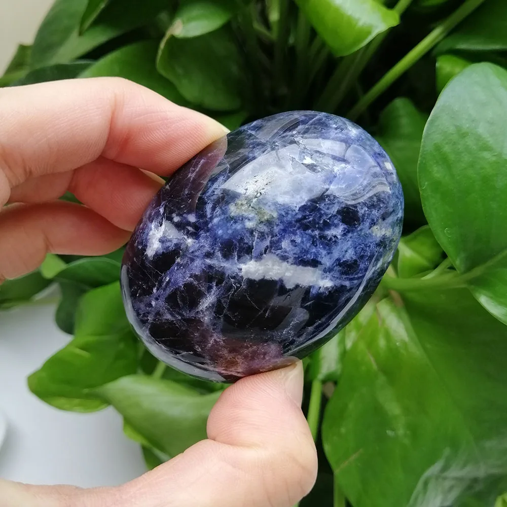 Высокое качество Sodalite Пальмовая форма камня ручной работы для подарка и домашнего декора ZT