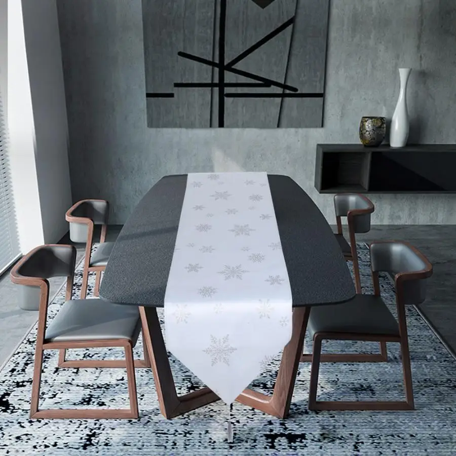 

Table Cloth 35x200cm Exquisite Christmas Tablecloth Home Table Desk Decor Table Runner Cloth Round Pattern