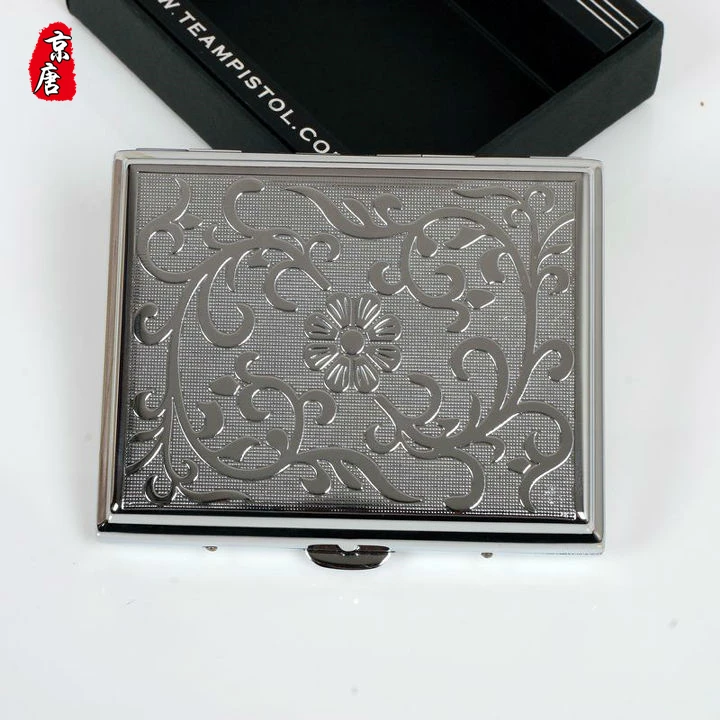 authorized 312 founder beautiful pure copper pressure chromium plated cigarette card holder box of treasure flower 16 | Дом и сад