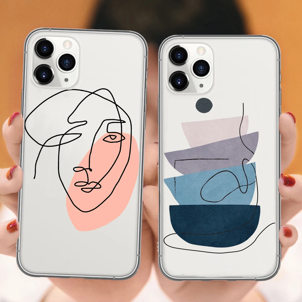 Прозрачные чехлы для телефонов iPhone 11 Pro 6 S 8 X XR 7 Plus XS Max SE 2020 чехол с абстрактными