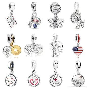 

PDD DZ 25 925 Sterling Silver Spring New Charm Pendant with DIY Bracelet Necklace Jewelry Gift Carving Suitable for Women