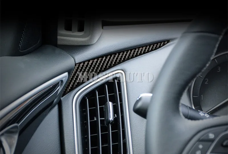 Для Infiniti Q50 центральной консоли из углеродного волокна края рельефная Накладка для отделки 2013- 2шт