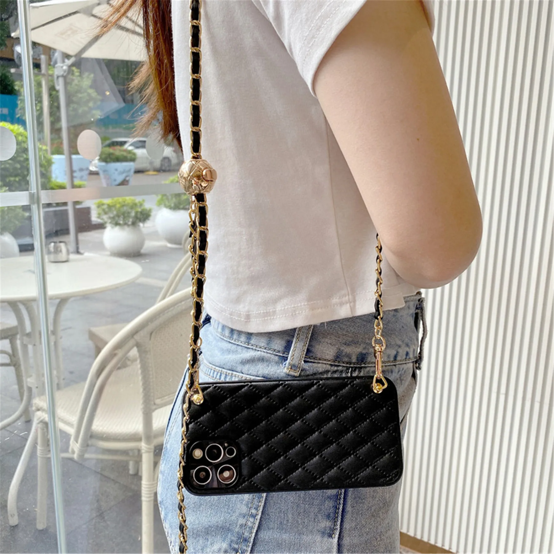 Classic Style XL DIAMONDS Genuine Leather Shoulder Bag 