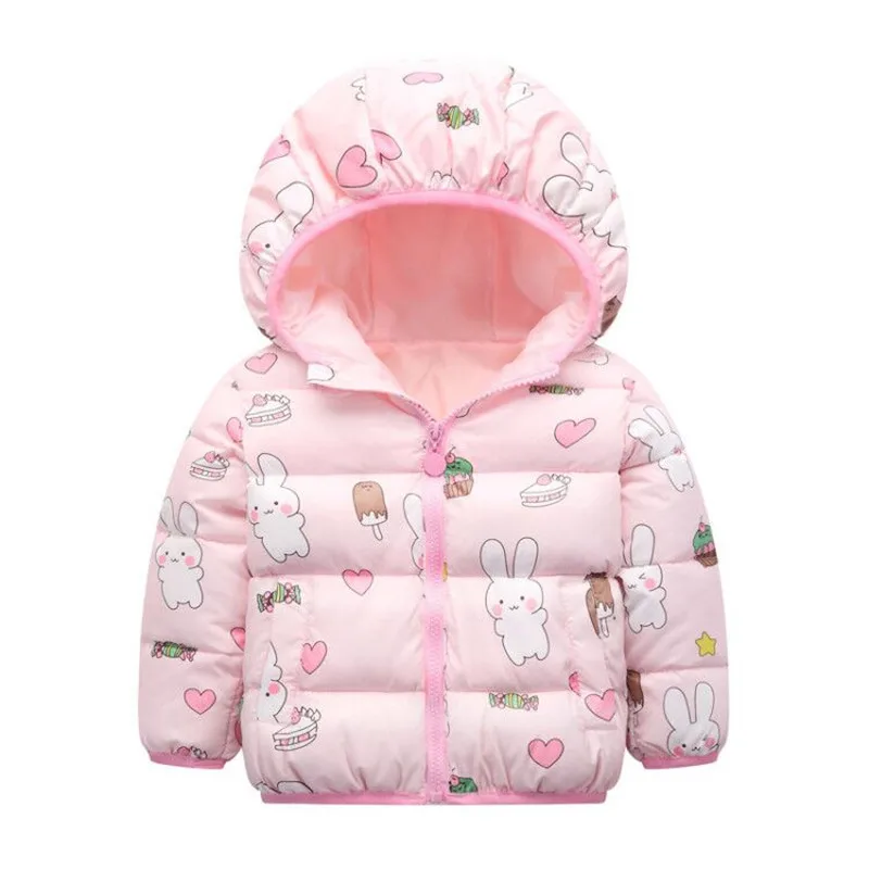  Baby Winter Coat Infant Cute Cartoon Rabbit Hooded Jacket Kids Overcoat Thicken Warm Clothes Childr