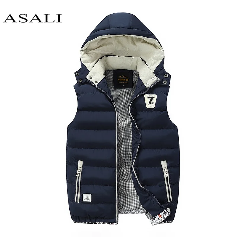 Kopen Hooded Mannen Winter 2019 Fleece Vest Mannelijke Dikke Warme Vest Katoen Ongedwongen Zachte Vesten Heren Winddicht Mouwloze Jas Parka