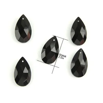 

Hanging Crystals 50mm Black Teardrop Glass Pendants For Chandeliers Suncatcher Chandelier Crystal Ceiling Light Wedding