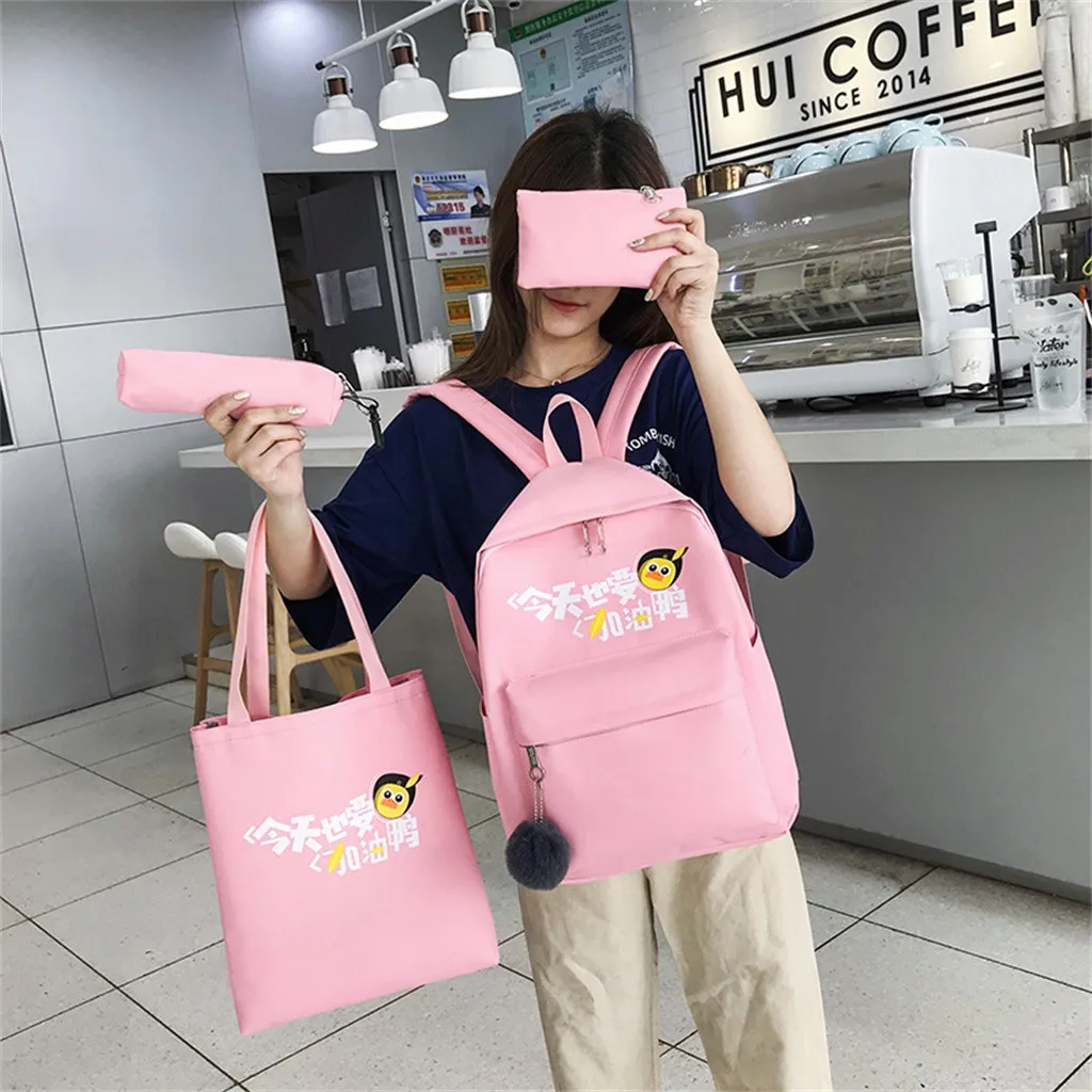 Aelicy 4 шт./компл. китайский принт Mochila холщовый рюкзак дорожный Рюкзаки для отдыха для девочек-подростков школьный рюкзак