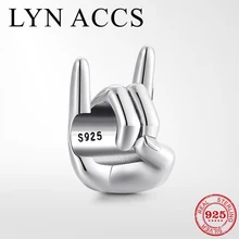 Оригинальные Модные 925 пробы серебряные рок жест Шарм аксессуары, соответственные Пандоре обаятельные браслеты с подвесками браслеты Сделай Сам решений