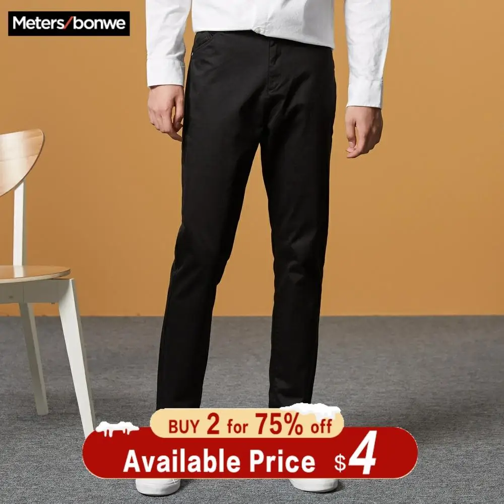 

Metersbonwe Casual Pants Men Cotton Black 2019 New Spring Summer Slim Fit Chinos Fashion Male Brand Trousers