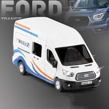 Горячая 1:35 Ford Transit бизнес модель автомобиля, моделирование литья под давлением звук и свет обратно к модели автомобиля из сплава