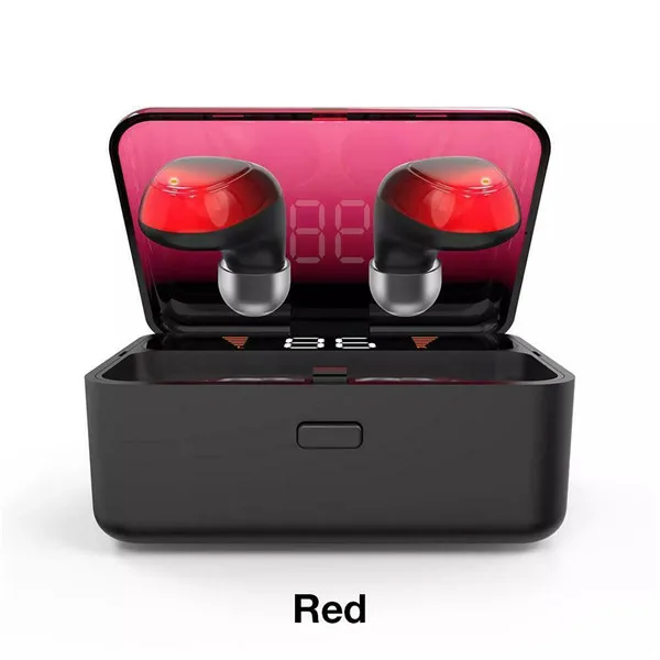 Красный ES01 Bluetooth 5,0 наушники Touch True беспроводные наушники стерео музыка объемный HD звук Качество шумоподавление Спортивная гарнитура - Цвет: Красный