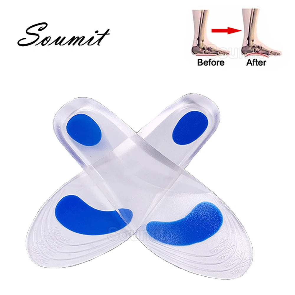 

Silicone Gel Orthotic Insole for Man Women Flat Feet Arch Support Orthopedic Shoes Pad Massaging Shock Absorption Insert Cushion