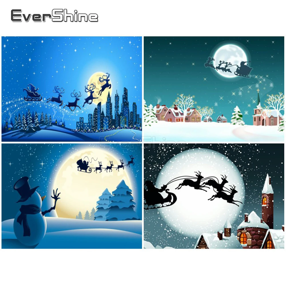EverShine 5D Diamond Painting Full Drill Square Christmas Cross Stitch Bead Embroidery Sale Art Winter Holiday Gift | Дом и сад