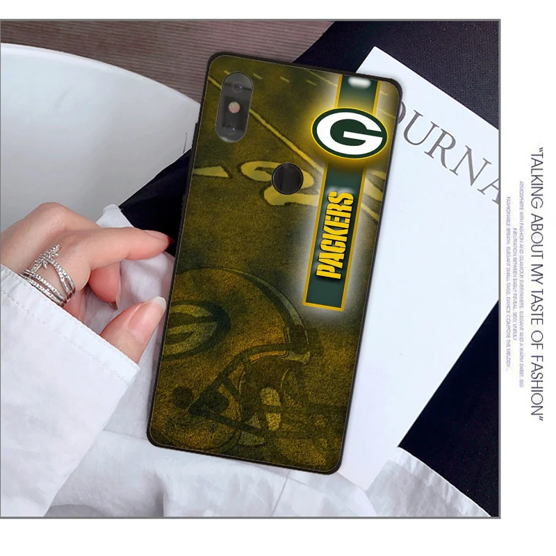 A7 Green Bay Упаковщики ТПУ мягкий силиконовый черный чехол для телефона для Xiaomi redmi Note 7 mi 9 mi x2 mi x2S Note3 8 8SE redmi 5 5Plus Note4 4X - Цвет: A7