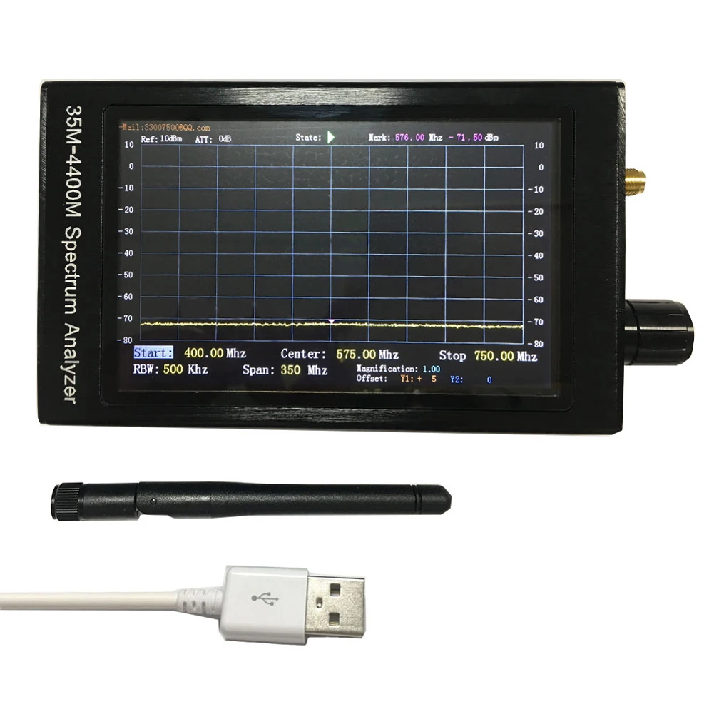 Profissional 35m-4400mhz analisador de especturm de precisão de alta precisão tft lcd tela de exibição a cores analisador de espectro portátil
