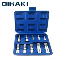 10 шт. Набор торцевых головок с тройным квадратным шлицем 12 точек M4-M18 1/" 3/8" 1/" набор инструментов для ремонта приводов торцевой гаечный ключ